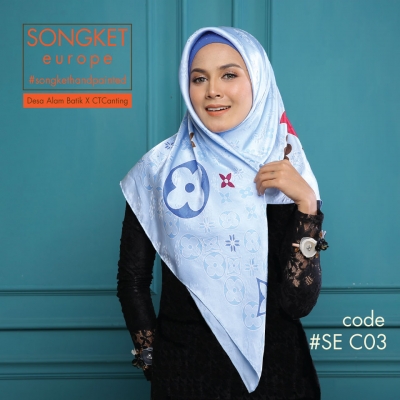 Square Songket Europe Cotton 03 Blue